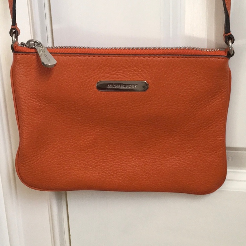 Michael Kors orange leather crossbody bag